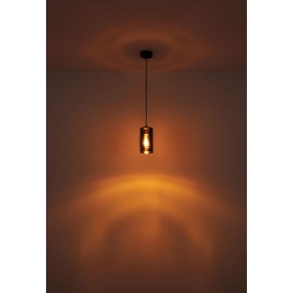 Globo - Luster na sajli 1xE27/25W/230V, prečnik 11 cm, crna