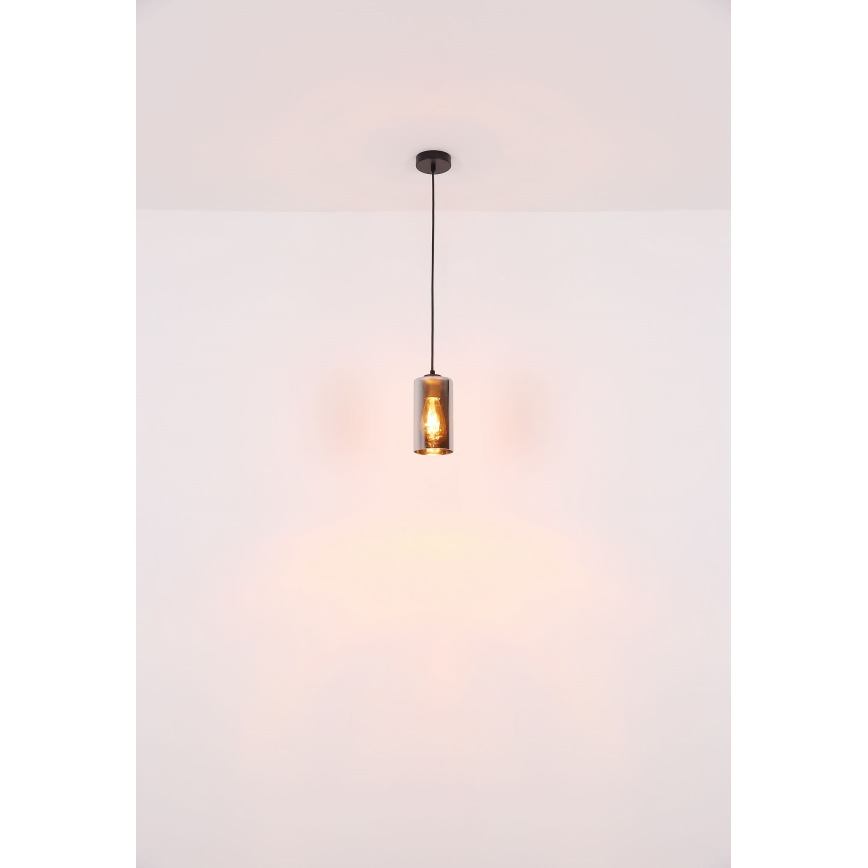 Globo - Luster na sajli 1xE27/25W/230V, prečnik 11 cm, crna