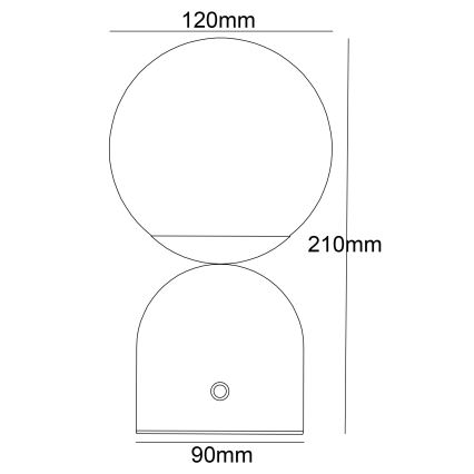 Globo - LED prigušiva stona lampa na dodir LED/2,5W/3,7V 2700/4000/65000K 1800 mAh USB crna