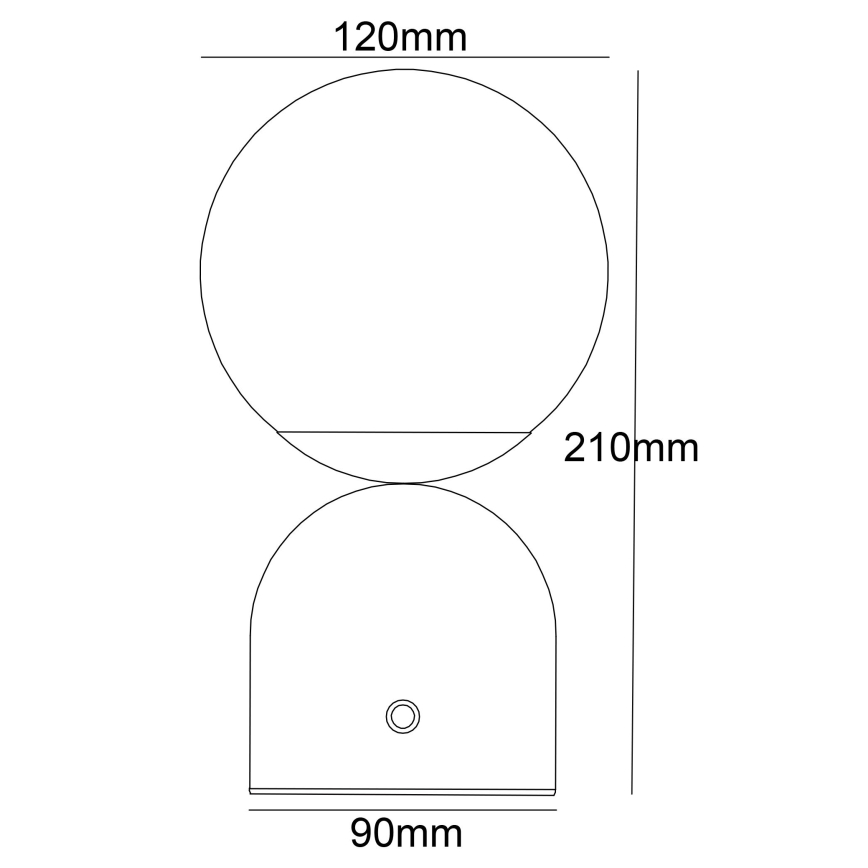 Globo - LED prigušiva stona lampa na dodir LED/2,5W/3,7V 2700/4000/65000K 1800 mAh USB crna