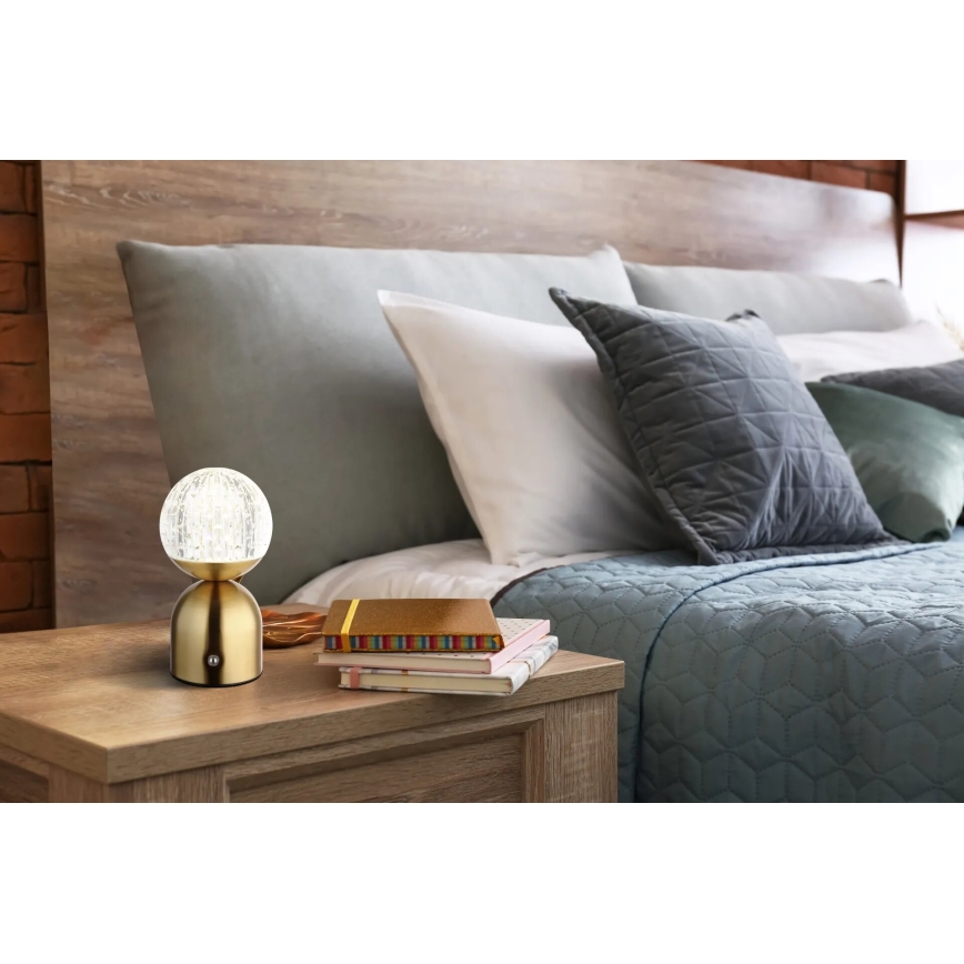 Globo - LED prigušiva dodirna stona lampa LED/2,5W/3,7V 2700/4000/6500K 1800 mAh USB mesing