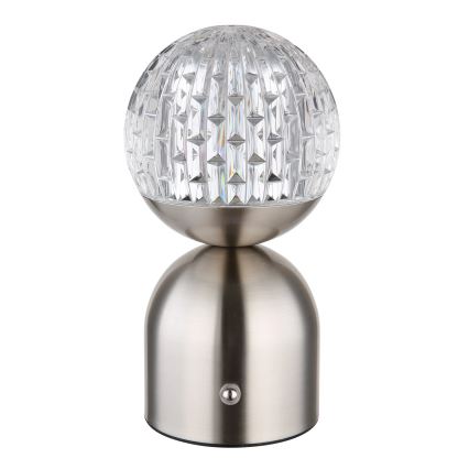 Globo - LED stolna lampa sa dodirnim prigušivačem, LED/2,5W/3,7V 2700/4000/6500K 1800 mAh USB mat hrom