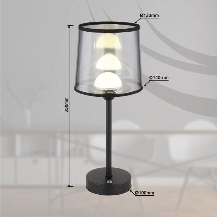 Globo - LED prigušiva punjiva dodirna stona lampa LED/2,5W/3,7V 2700/4000/6500K 1800 mAh crna