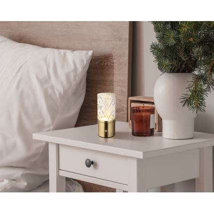 Globo - LED prigušiva dodirna stona lampa LED/2,5W/3,7V 2700K/4000K/6500K 1800 mAh USB zlatna