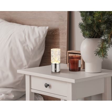 Globo - LED prigušiva dodirna stona lampa LED/2,5W/3,7V 2700K/4000K/6500K 1800 mAh USB mat hrom