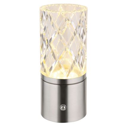 Globo - LED prigušiva dodirna stona lampa LED/2,5W/3,7V 2700K/4000K/6500K 1800 mAh USB mat hrom