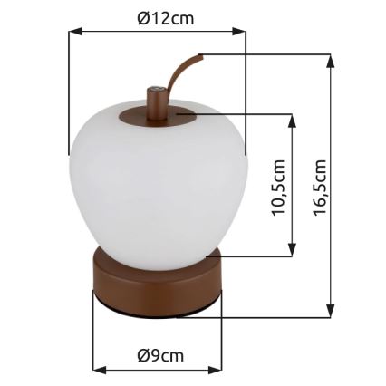 Globo - prigušiva LED stona lampa na dodir LED/2W/3,7V 2700K/4000K/6500K 1200 mAh USB braon