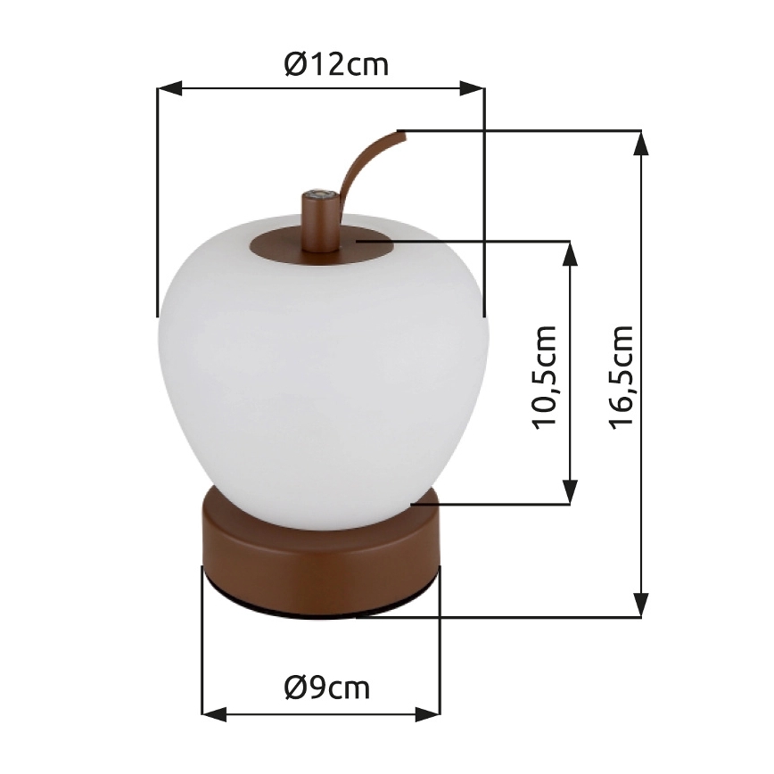 Globo - prigušiva LED stona lampa na dodir LED/2W/3,7V 2700K/4000K/6500K 1200 mAh USB braon