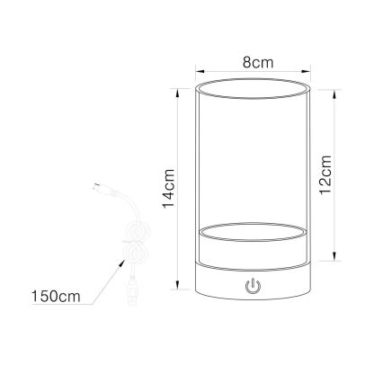 Globo - spolјašnja LED prigušiva punjiva dodirna stona lampa LED/2W/3,7V 2700/4000/6500K 1200mAh IP44 zelena
