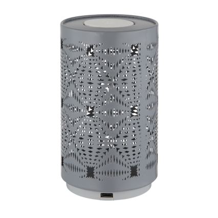 Globo - LED RGB stona lampa sa dodirnim upravljanjem, punjiva LED/1W/5V 500 mAh, siva