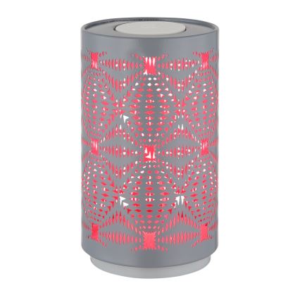 Globo - LED RGB stona lampa sa dodirnim upravljanjem, punjiva LED/1W/5V 500 mAh, siva