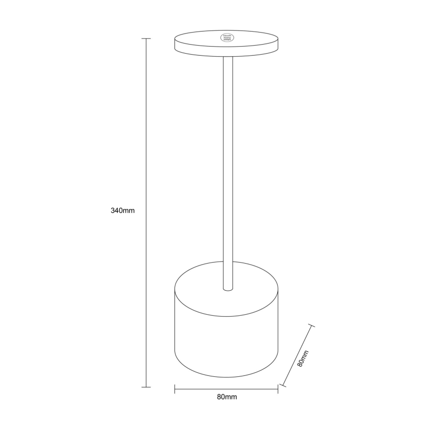 Globo - prigušiva dodirna LED stona lampa LED/1,2W/3,7V 2000K/3500K/7000K 1200 mAh USB mat hrom
