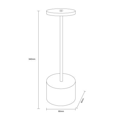 Globo - LED prigušiva dodirna stona lampa LED/1,2W/3,7V 2000K/3500K/7000K 1200 mAh USB bela