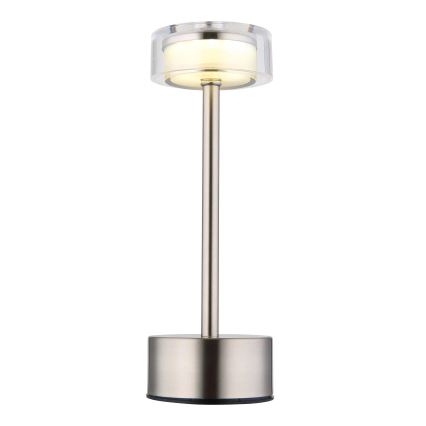 Globo - prigušiva punjiva dodirna stona lampa LED/2,5W/3,7V 2700/4000/6500K 1800mAh mat hrom