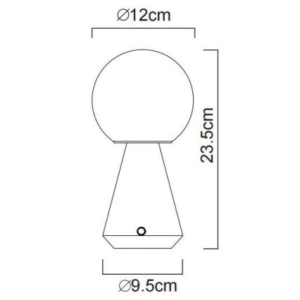 Globo - LED prigušiva na dodir, spoljašnja stolna lampa LED/1,5W/5V 3000/4500/6500K 1800 mAh IP41 crna