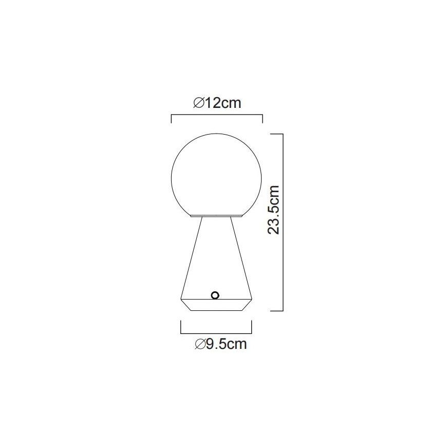 Globo - LED prigušiva na dodir, spoljašnja stolna lampa LED/1,5W/5V 3000/4500/6500K 1800 mAh IP41 crna