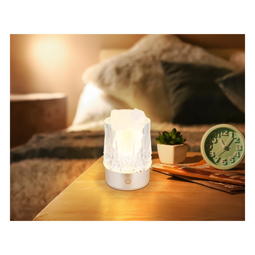 Globo - LED prigušiva dodirna stona lampa LED/1W/5V 3000K 1200 mAh srebrna