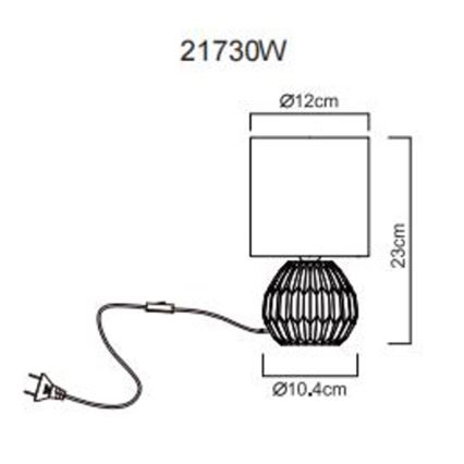 Globo - Stona lampa 1xE14/40W/230V bela