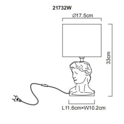 Globo - Stona lampa 1xE14/40W/230V bela