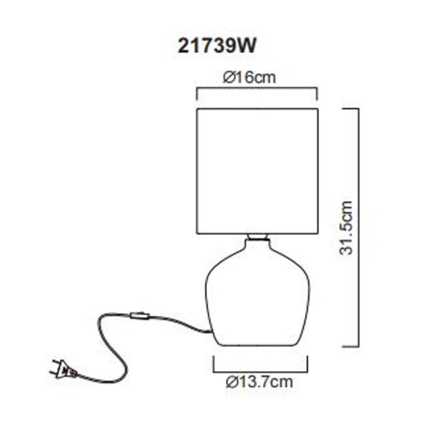 Globo - Stona lampa 1xE14/40W/230V bela