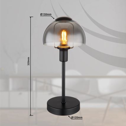 Globo - Stona lampa na dodir 1xE14/25W/230V crna