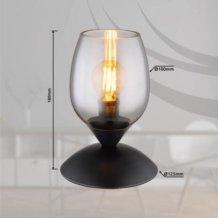 Globo - Stona lampa na dodir 1xE14/25W/230V crna