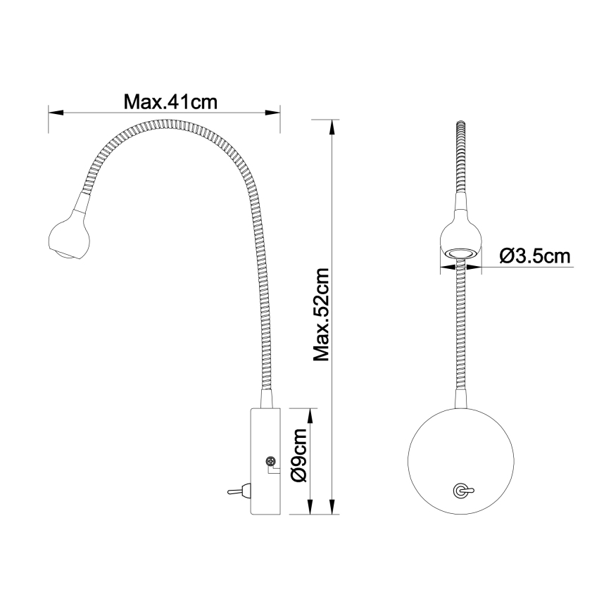 Globo - fleksibilna LED lampica LED/3W/230V, sjajni hrom