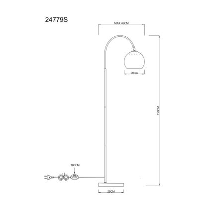 Globo - Podna lampa 1xE27/60W/230V bež