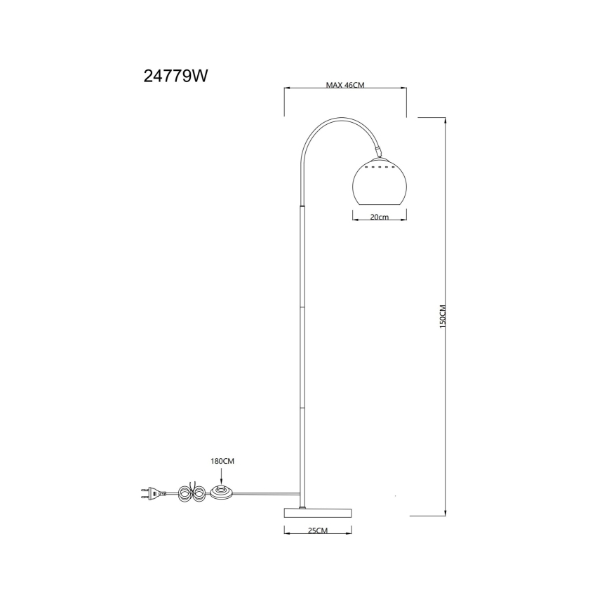 Globo - Podna lampa 1xE27/60W/230V bela
