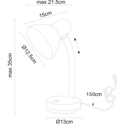 Globo - Stona lampa 1xE27/40W/230V crna