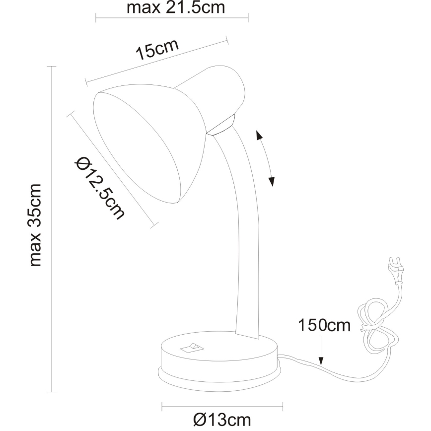 Globo - Stona lampa 1xE27/40W/230V crna