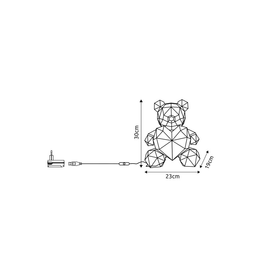 Globo - LED stoni ukras u poklon pakovanju LED/6W/5V USB medo