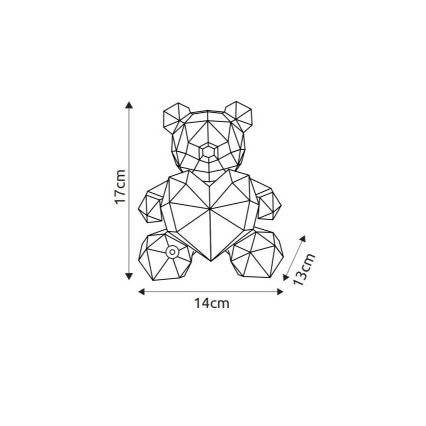 Globo - LED prigušiva punjiva stona dekoracija LED/3W/5V 1200 mAh meda