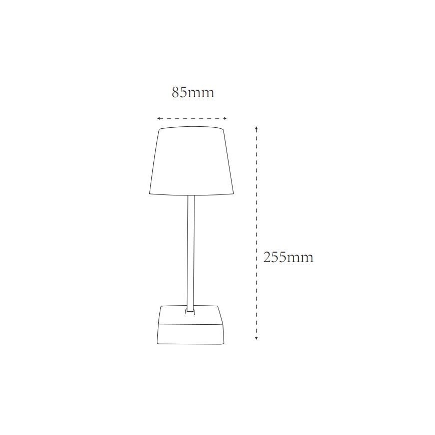 Globo - LED prigušiva dodirna stona lampa LED/2W/5V 3000/4500/6500K 800 mAh crna