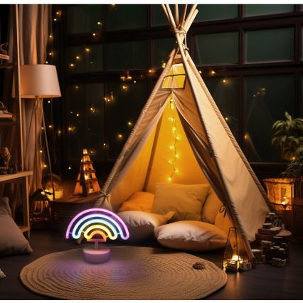 Globo - LED neonska stona dekoracija LED/2W/3xAA duga