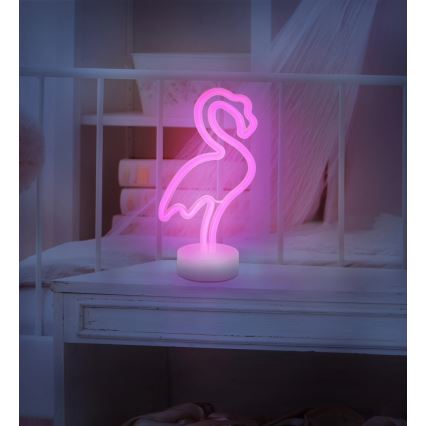 Globo - LED neonska stona dekoracija LED/2W/3xAA flamingo