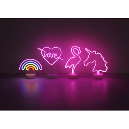 Globo - LED neonska stona dekoracija LED/2W/3xAA flamingo