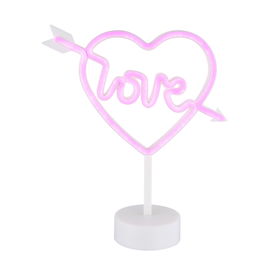 Globo - LED Neonska stona dekoracija LED/2W/3xAA srce