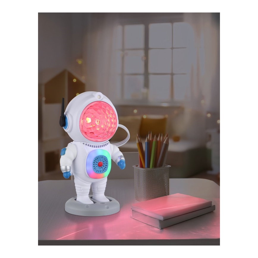 Globo - LED RGB stona lampa LED/6W/5V kosmonaut bela