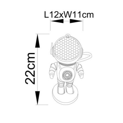 Globo - LED RGB stona lampa LED/6W/5V kosmonaut bela
