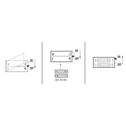 Globo - LED  niz 20xLED/2xAA 2,2m topla bela