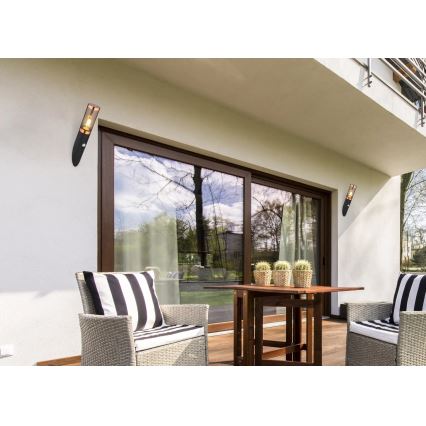 Globo - Spoljašnja zidna svetiljka sa senzorom 1xE27/15W/230V IP44 crna/bakar