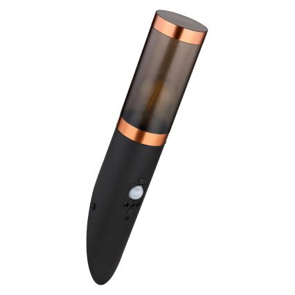 Globo - Spoljašnja zidna svetiljka sa senzorom 1xE27/15W/230V IP44 crna/bakar