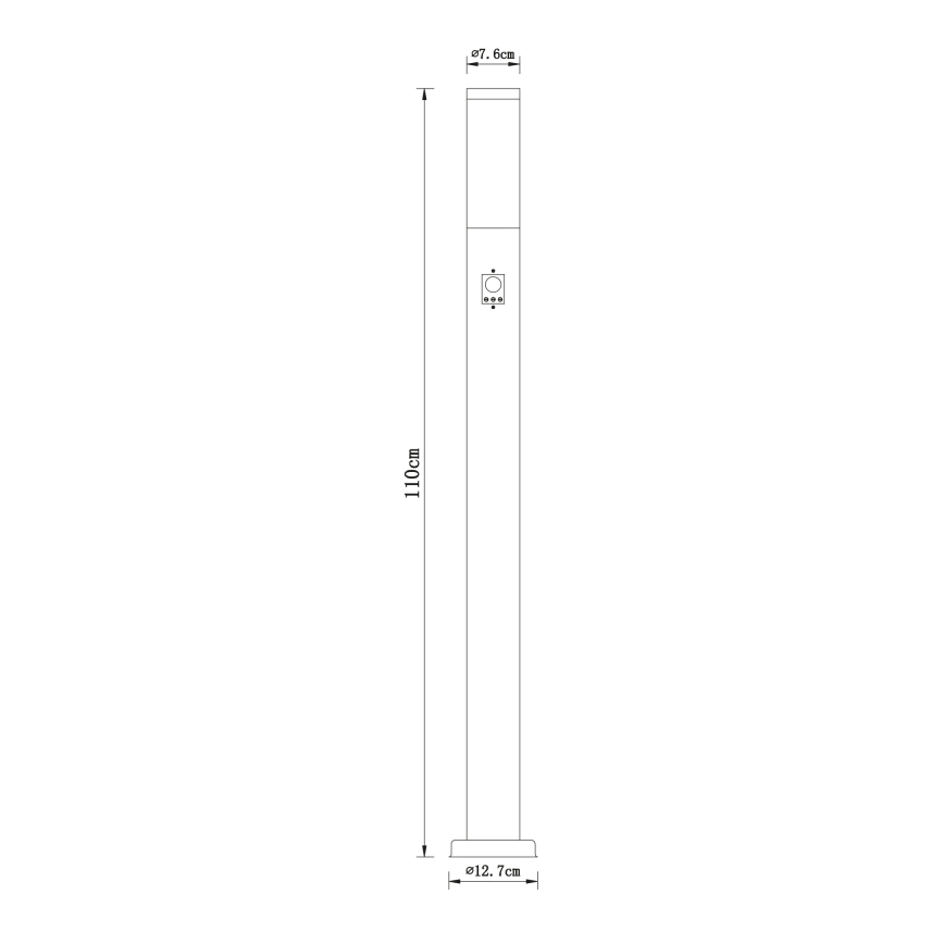 Globo - Spoljašnja lampa sa senzorom 1xE27/60W/230V 110 cm IP44