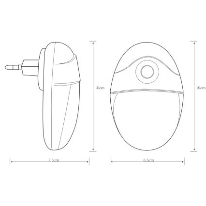 Globo - LED orijentaciono svetlo sa senzorom za utičnicu 4xLED/0,6W/230V 6500K