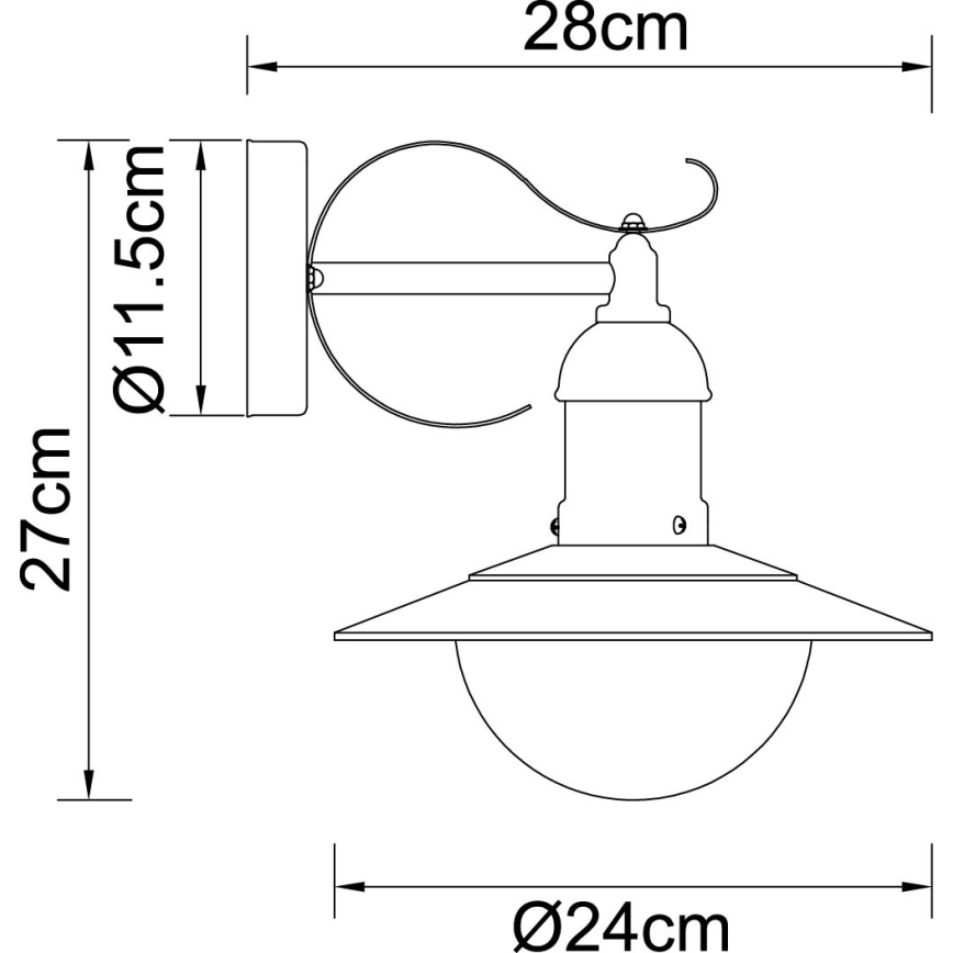 Globo - Spoljna zidna svetiljka 1xE27/23W/230V IP44