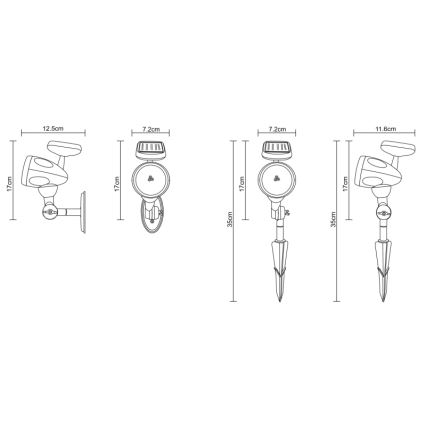 Globo - LED solarno osvetljenje 3xLED/0,06W IP44