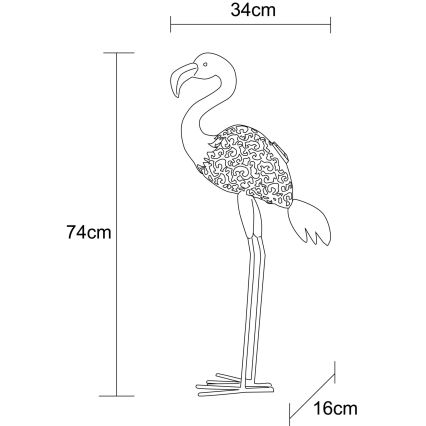 Globo - LED solarno svetlo LED/3V IP44 300 mAh flamingo
