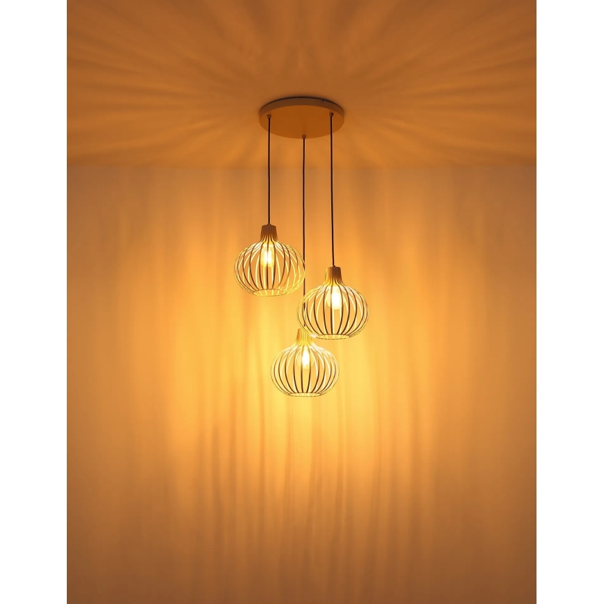 Globo - Luster na sajli 3xE27/40W/230V bež