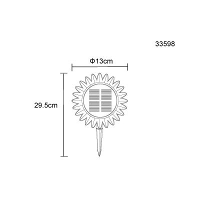 Globo - LED solarna svetiljka LED/0,06W/3V suncokret IP44 800 mAh